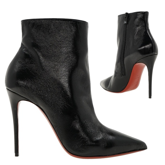 Christian Louboutin So Kate Bootie 100 Black Naplack Leather Size 39 New